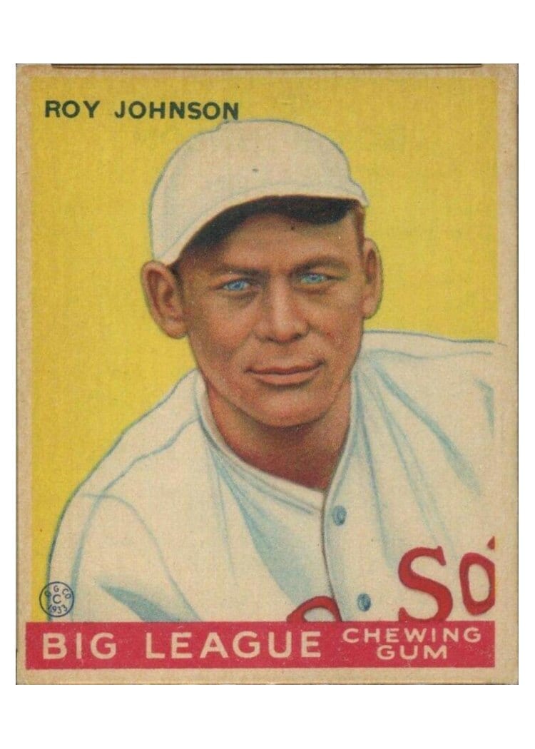 1933 World Wide Gum Roy Johnson #8 card