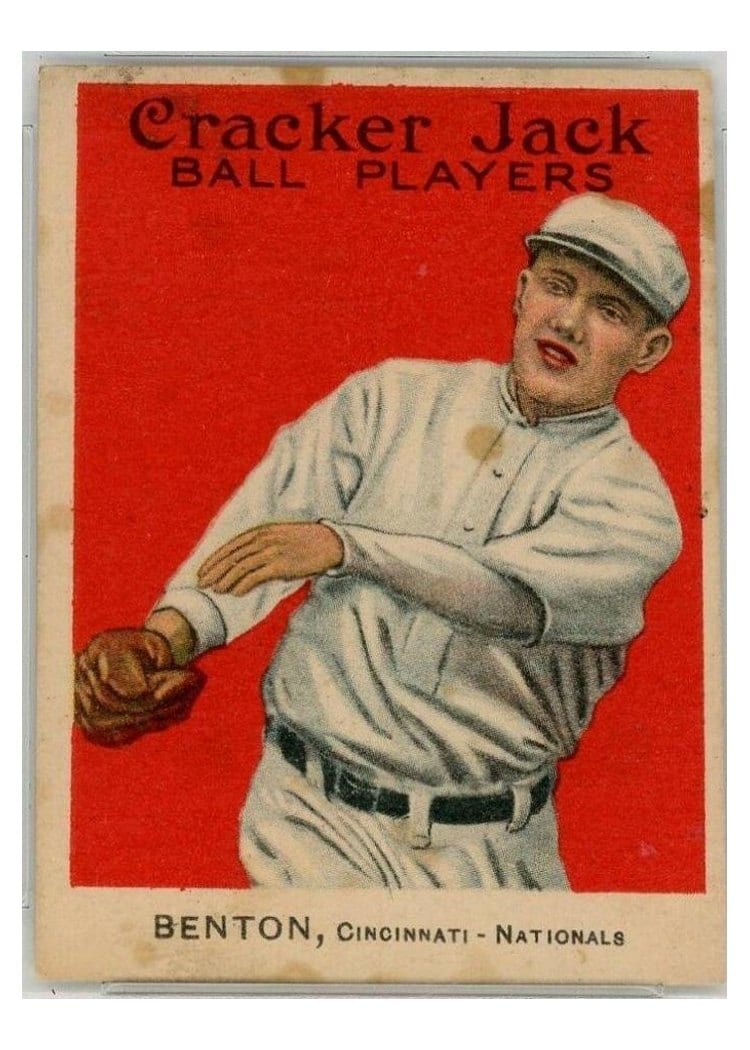 1915 Cracker Jack Rube Benton #97 card