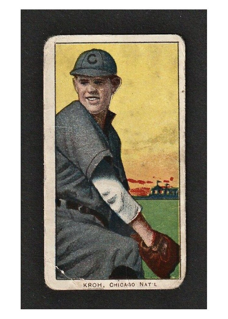 1909 T206 Broad Leaf 350 Rube Kroh card