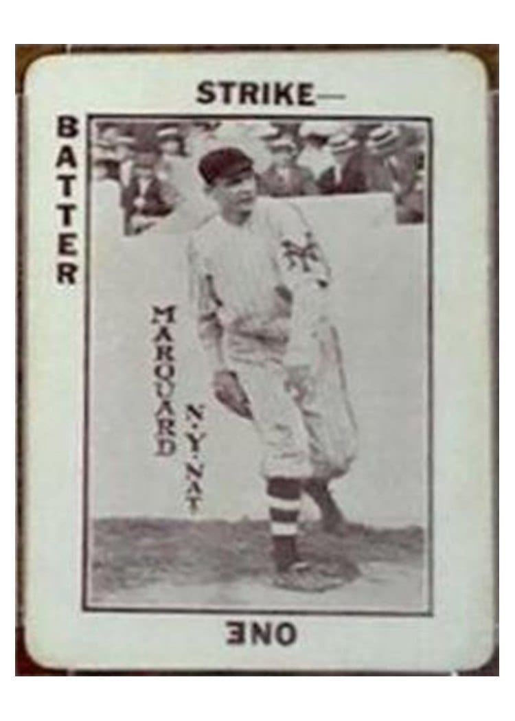1913 National Game Rube Marquard card