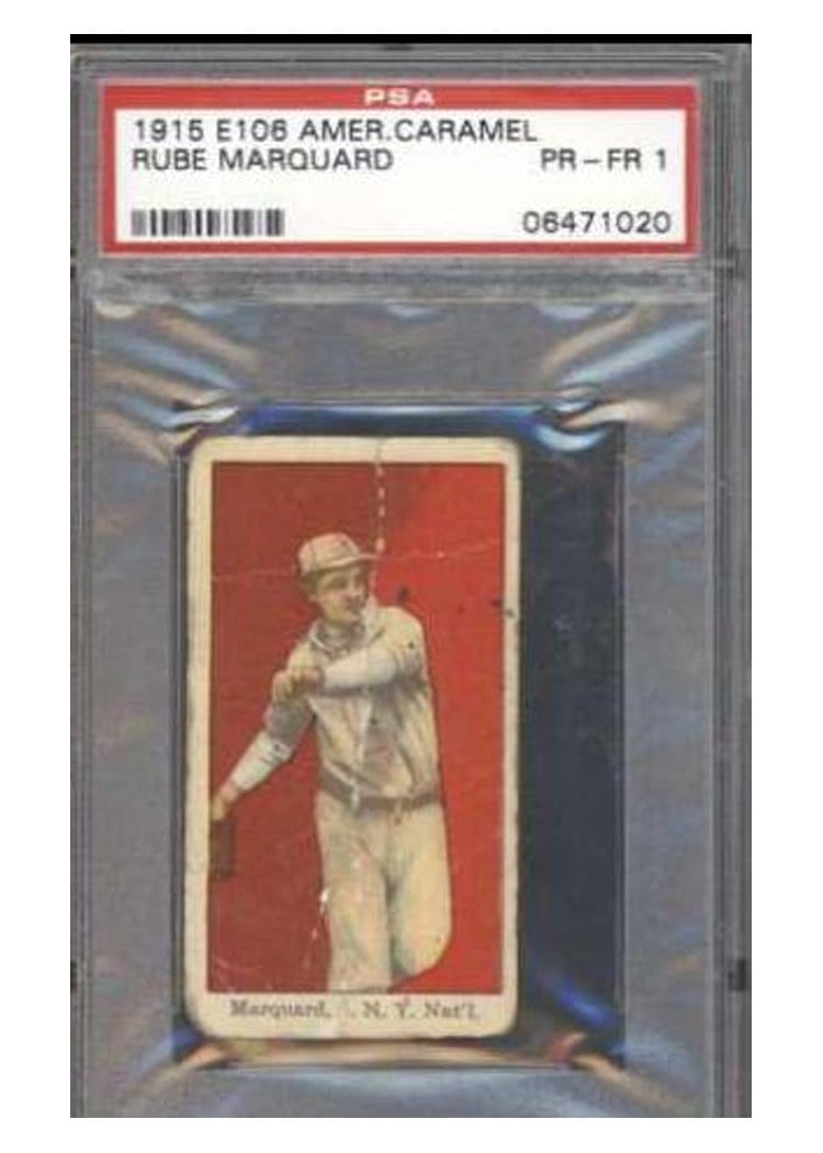1915 E106 American Caramel Rube Marquard card