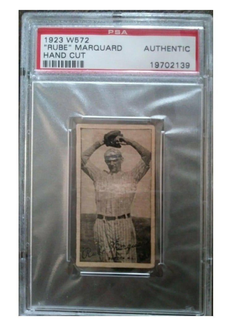1923 W572 'Rube' Marquard card