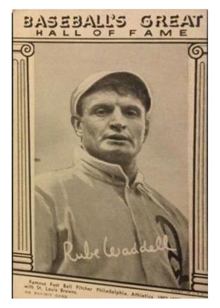 1948 Baseball's Great Hall of Fame Exhibits Rube Waddell card