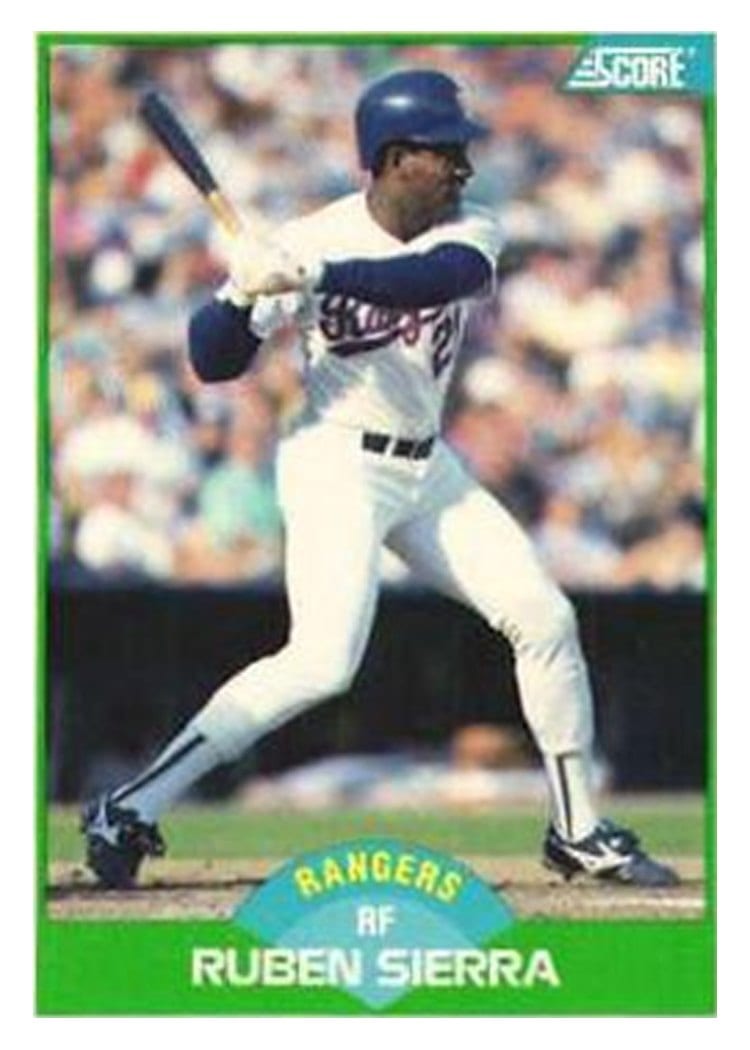 1989 Score Ruben Sierra #43 card