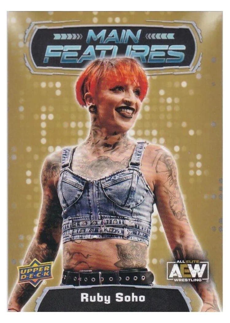 2022 Upper Deck AEW Main Features Ruby Soho Gold #MF-15 card
