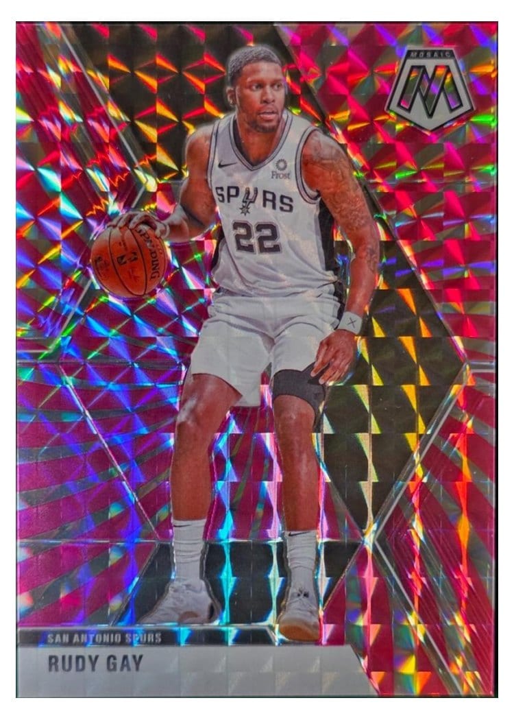 2019 Panini Mosaic Rudy Gay Pink Swirl #26 card