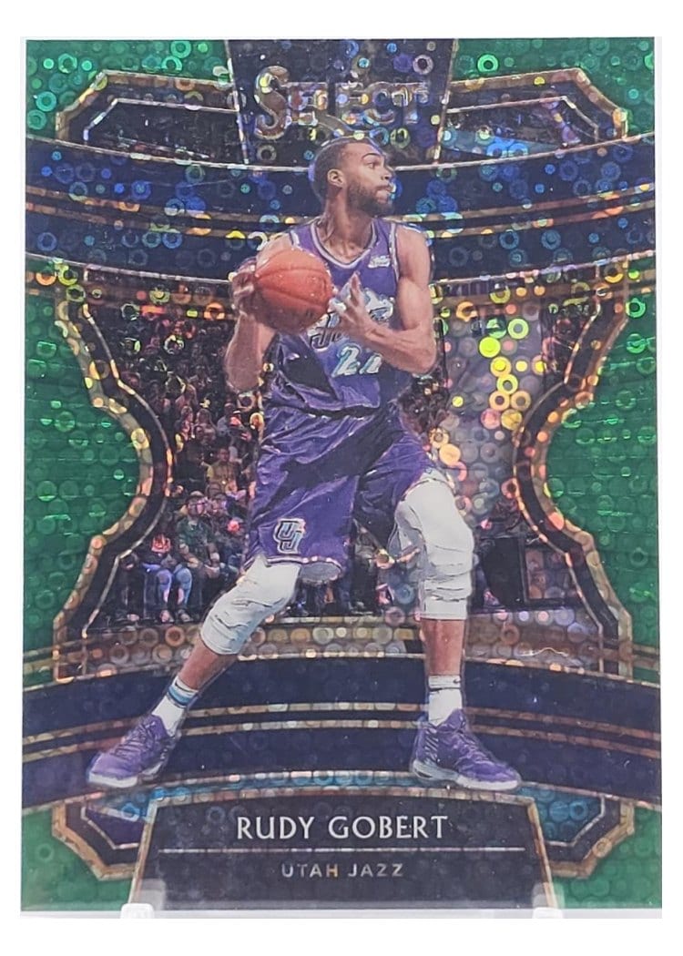 2019-20 Panini Select Base Set Rudy Gobert Green Disco Prizm #41 card