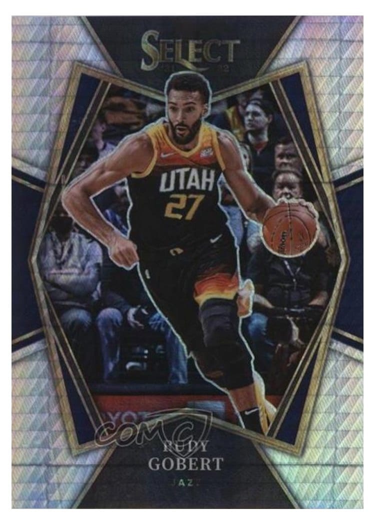 2021-22 Panini Select Base Set Rudy Gobert Lucky Envelopes Prizm #179 card