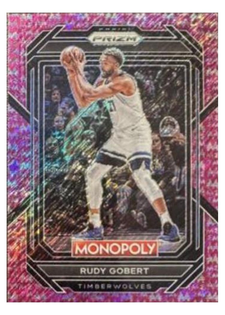 2023-24 Panini Prizm Monopoly Base Set Rudy Gobert Pink Millionaire Shimmer #54 card