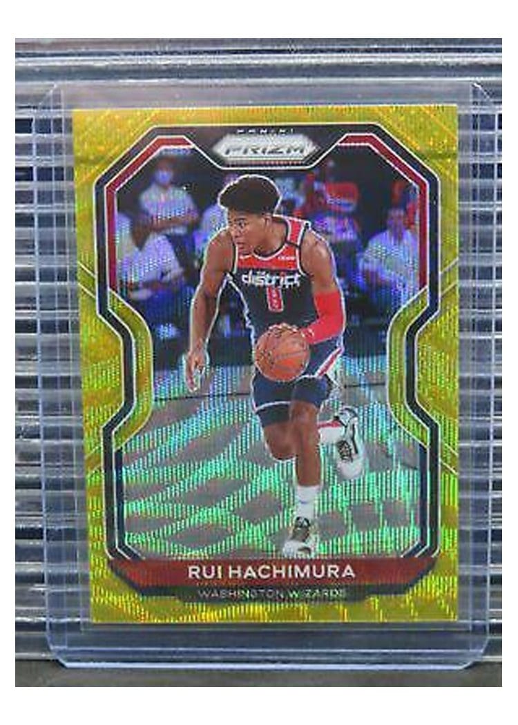 2020-21 Panini Prizm Base Set Rui Hachimura Gold Wave Prizm #249 card