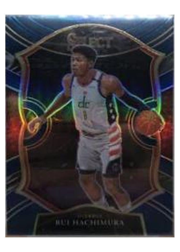 2020-21 Panini Select Base Set Rui Hachimura Blue Prizm #13 card