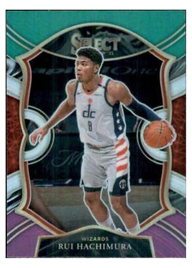 2020-21 Panini Select Base Set Rui Hachimura Green White Purple #13 card