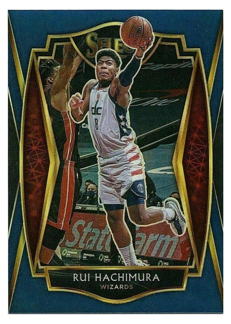 2020-21 Panini Select Base Set Rui Hachimura Blue Prizm #130 card