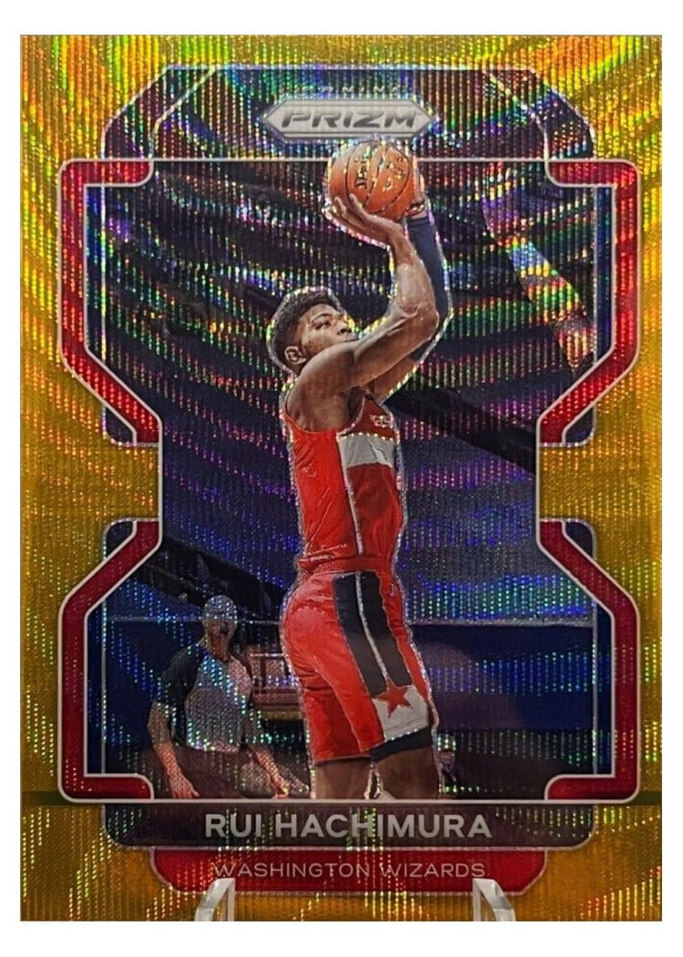 2021-22 Panini Prizm Base Set Rui Hachimura Gold Wave #234 card