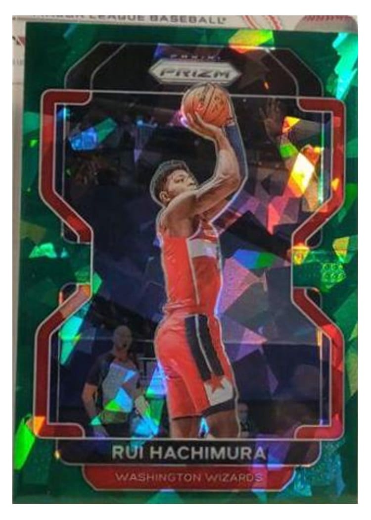 2021-22 Panini Prizm Base Set Rui Hachimura Green Ice Prizm #234 card