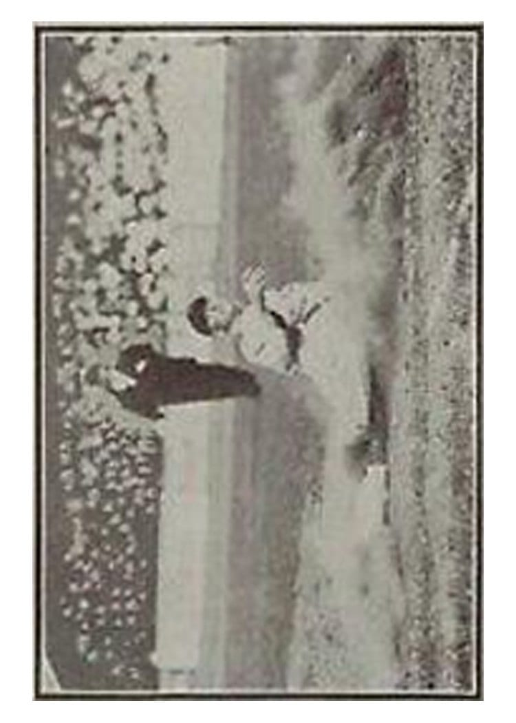 1913 Tom Barker Game Runner Sliding Umpire Behind card