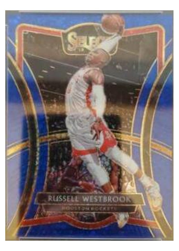 2019-20 Panini Select Base Set Russell Westbrook Blue Disco Prizm #197 card