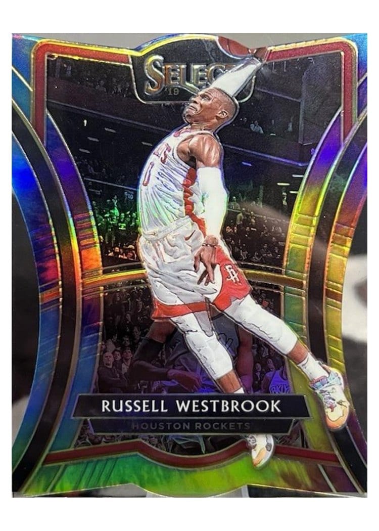 2019-20 Panini Select Base Set Russell Westbrook Die Cut Tie Dye Prizm #197 card