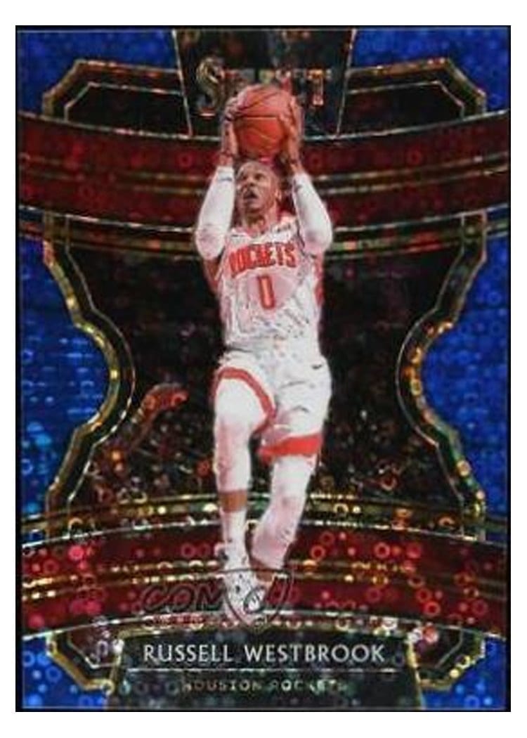 2019-20 Panini Select Base Set Russell Westbrook Blue Disco Prizm #61 card