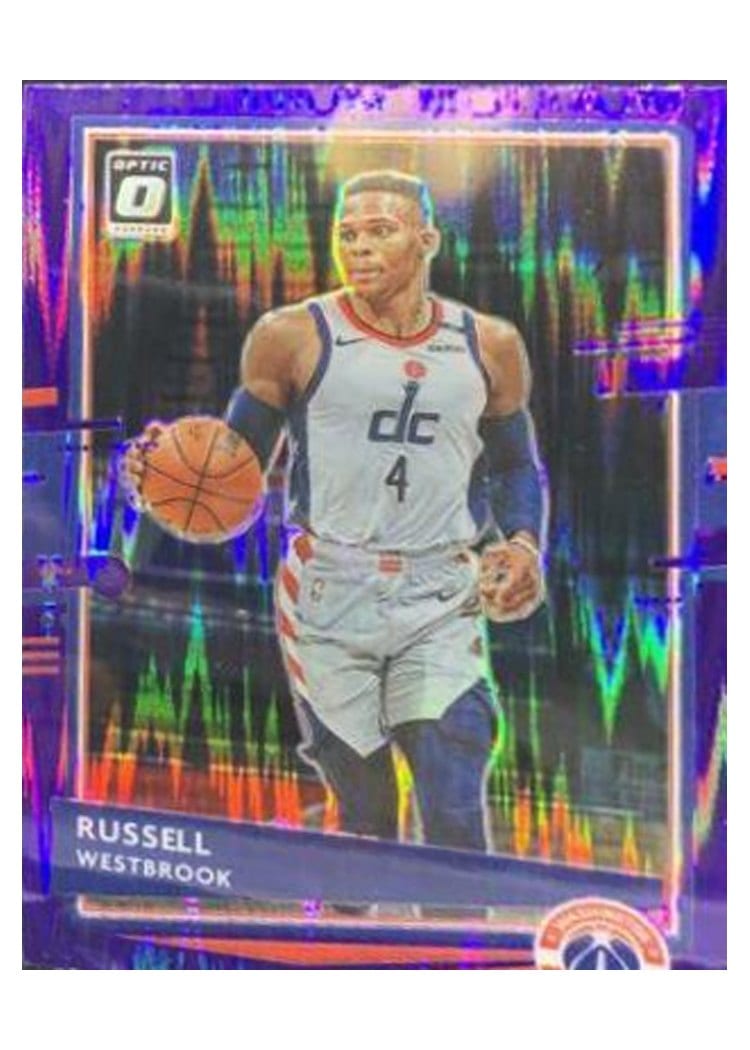 2020-21 Donruss Optic Base Set Russell Westbrook Purple Shock #70 card
