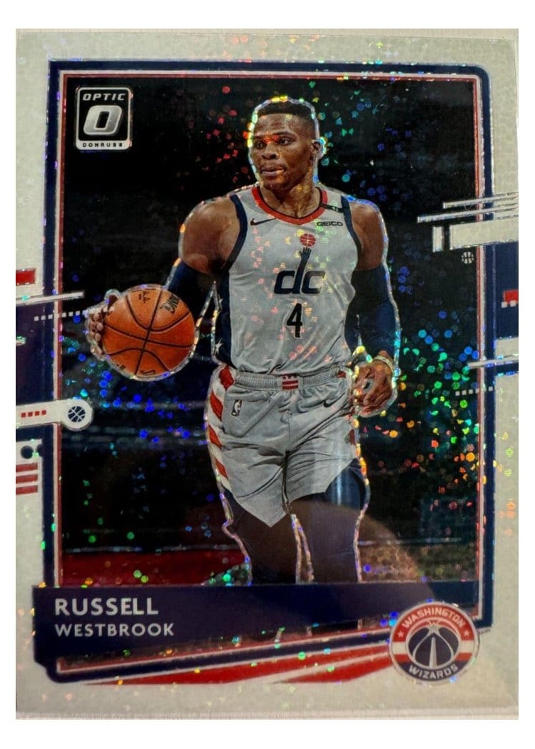 2020-21 Donruss Optic Base Set Russell Westbrook White Sparkle #70 card