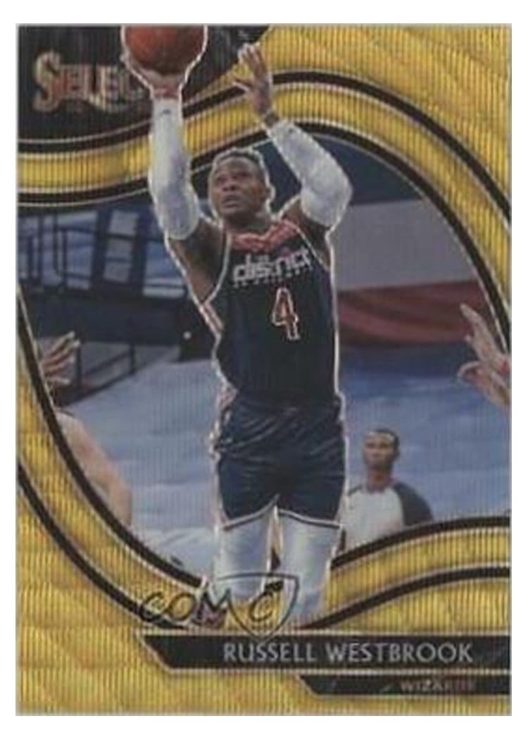2020-21 Panini Select Base Set Russell Westbrook Gold Wave #226 card