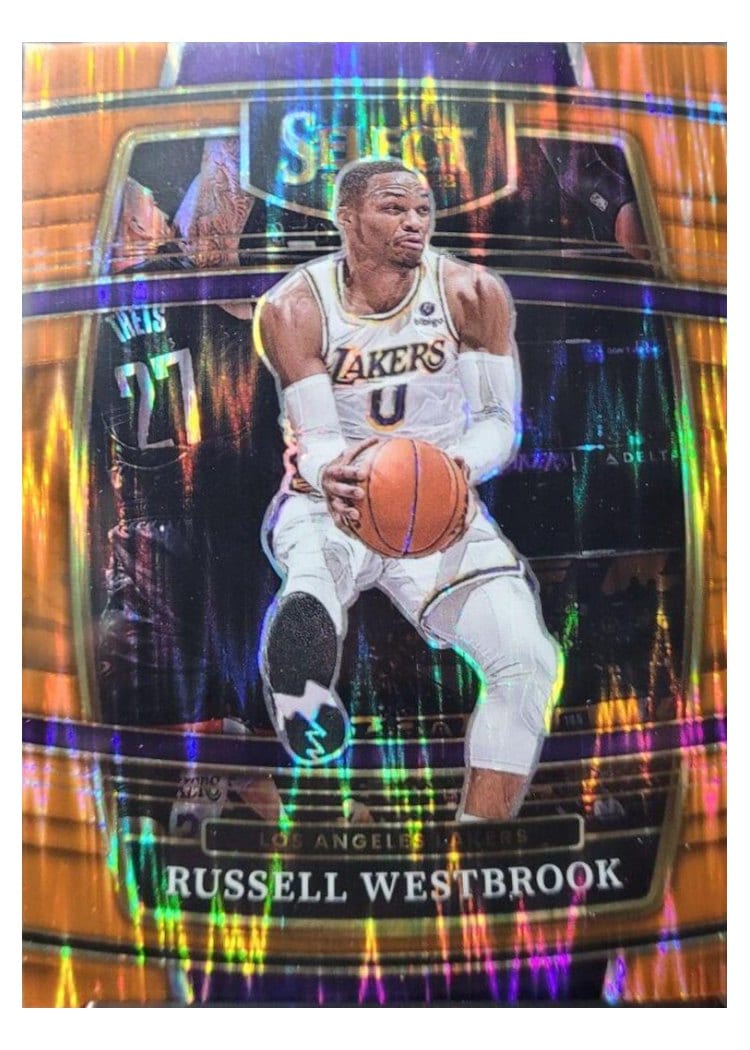 2021-22 Panini Select Base Set Russell Westbrook Orange Flash Prizm #54 card