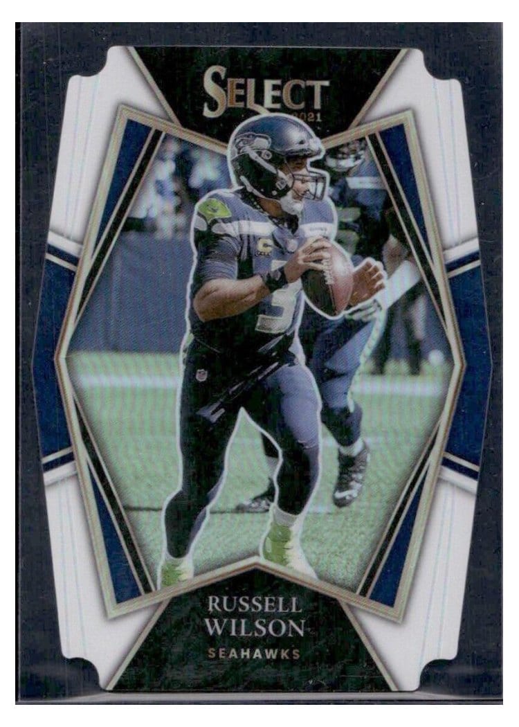 2021 Panini Select Base Set Russell Wilson White Die Cut #130 card
