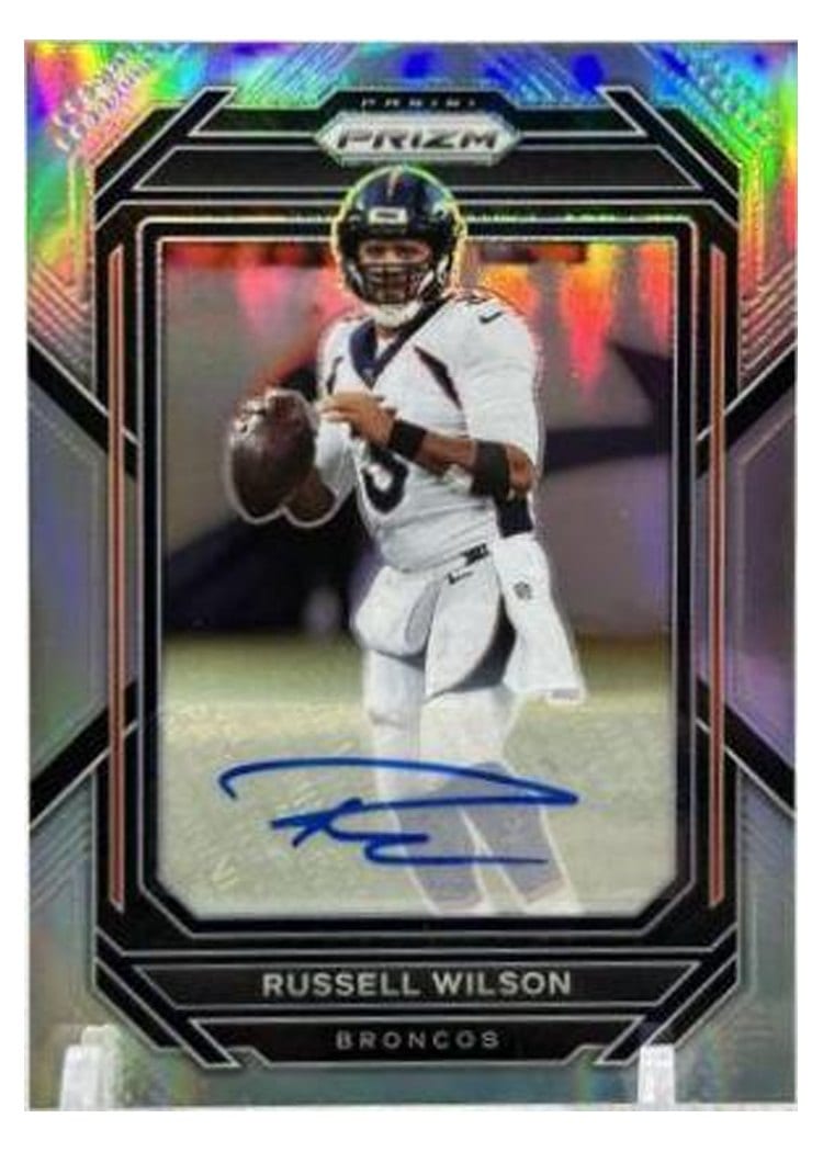 2022 Panini Prizm Base Set Russell Wilson Autograph Silver #86 card