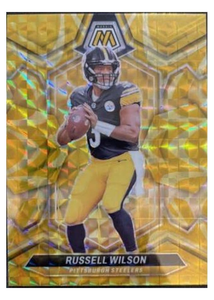 2024 Panini Mosaic Base Set Russell Wilson Yellow Reactive #183 card