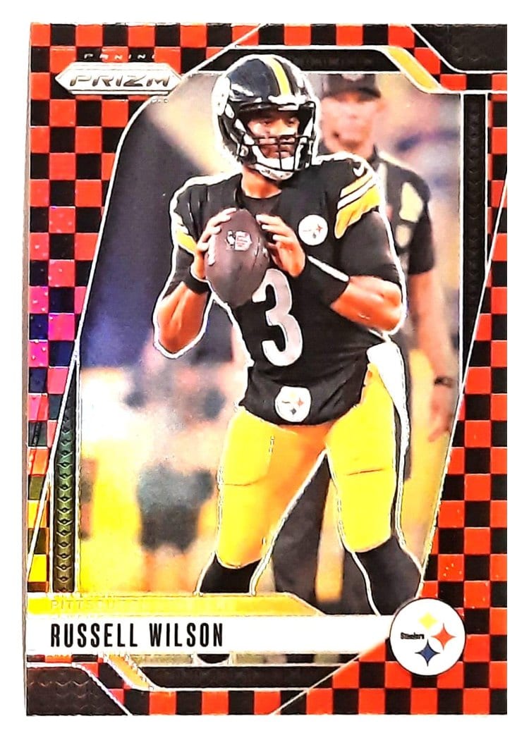 2024 Panini Prizm Base Set Russell Wilson Black Red Checker #240 card