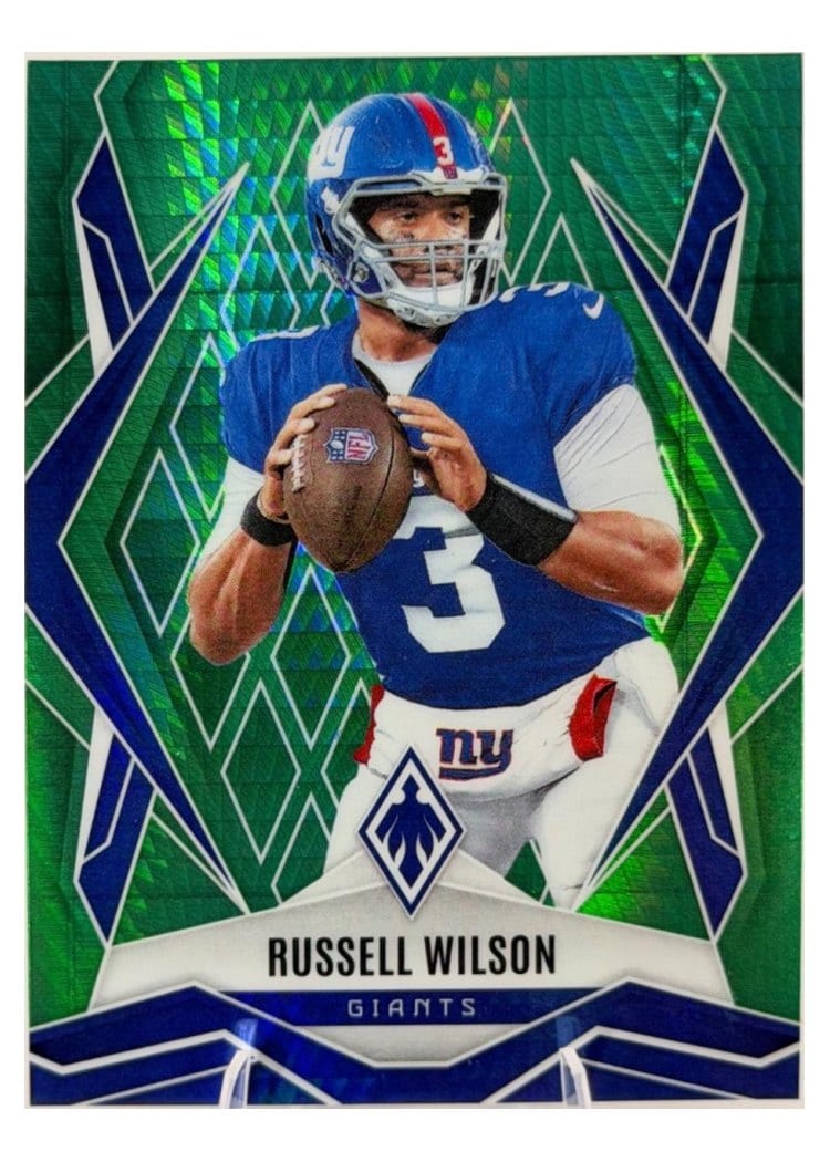 2025 Panini Phoenix Base Set Russell Wilson Green Hyper #28 card
