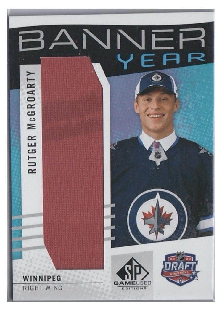 2025-26 SP Game Used NHL Draft Banner Year Relics Rutger McGroarty #BYD-RM card