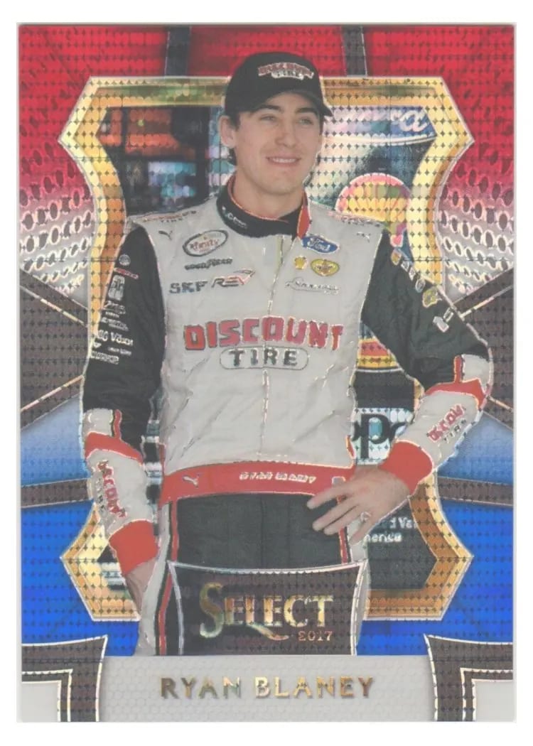 2017 Panini Select Nascar Ryan Blaney Red White Blue Pulsar #6 card