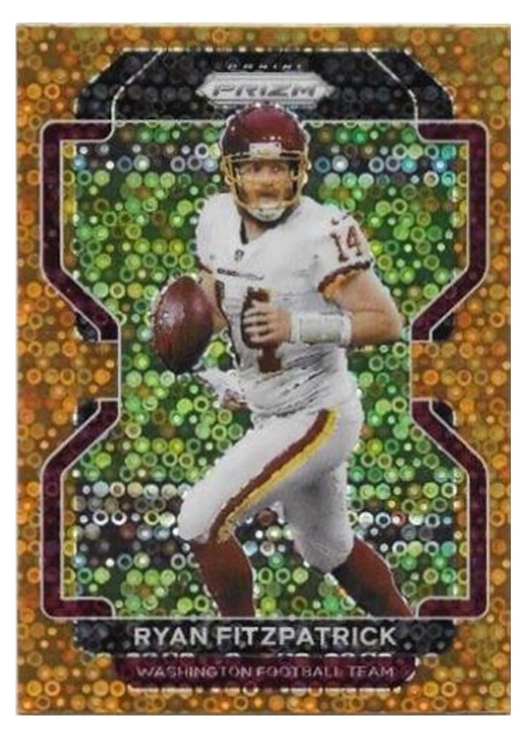 2021 Panini Prizm Base Set Ryan Fitzpatrick Orange Disco Prizm #211 card