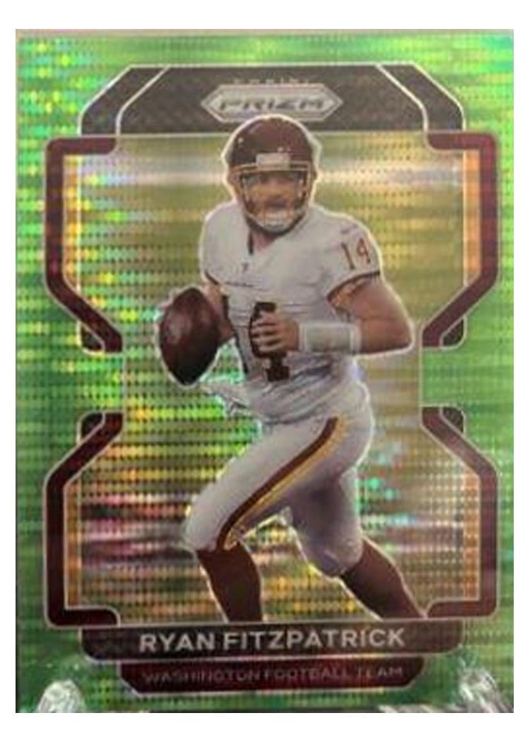 2021 Panini Prizm Base Set Ryan Fitzpatrick Green Shimmer #211 card