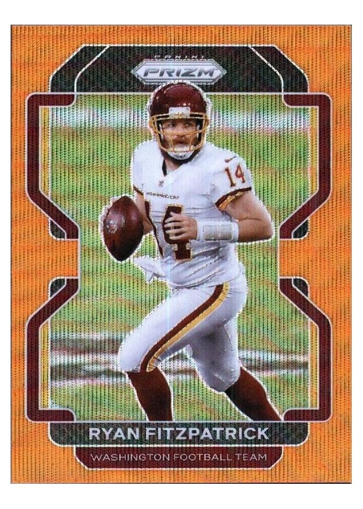 2021 Panini Prizm Base Set Ryan Fitzpatrick Orange Wave Prizm #211 card