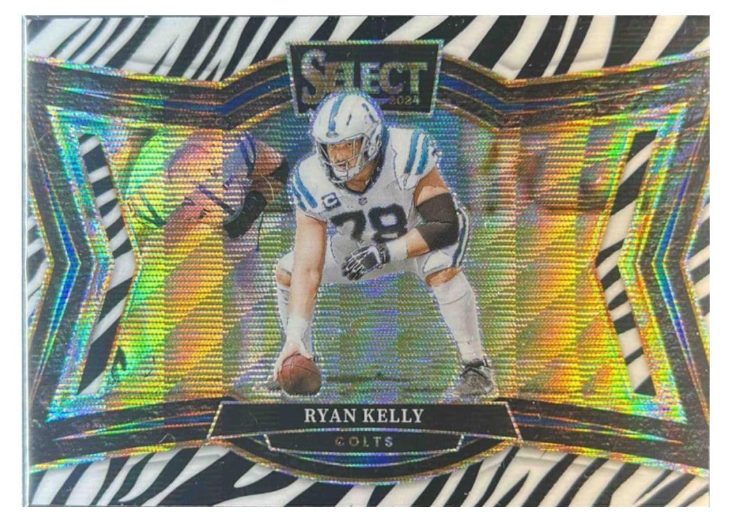 2024 Panini Select Base Set Ryan Kelly Zebra Prizm #491 card