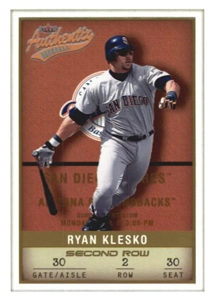 2002 Fleer Authentix Ryan Klesko #50 card