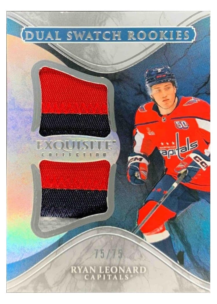 2025-26 Upper Deck Black Diamond Exquisite Dual Swatch Rookies Ryan Leonard #EDS-RL card