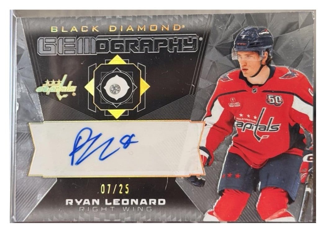 2025-26 Upper Deck Black Diamond Gemography Auto Ryan Leonard #G-RL card