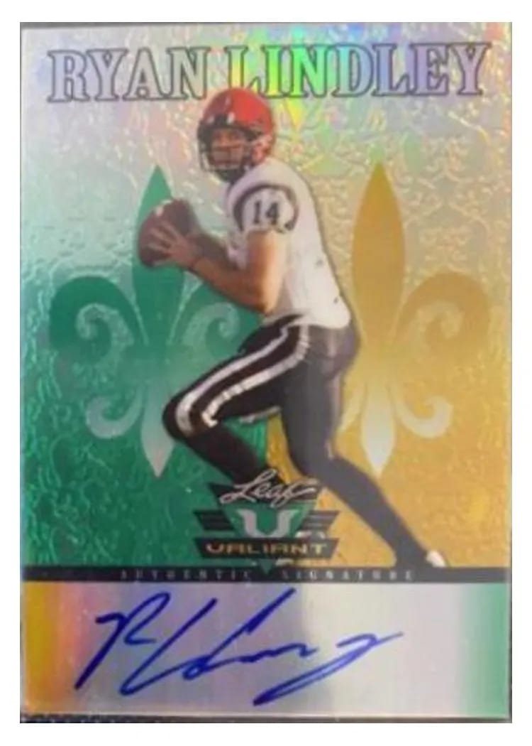 2012 Leaf Valiant Ryan Lindley Autograph #RL2 card