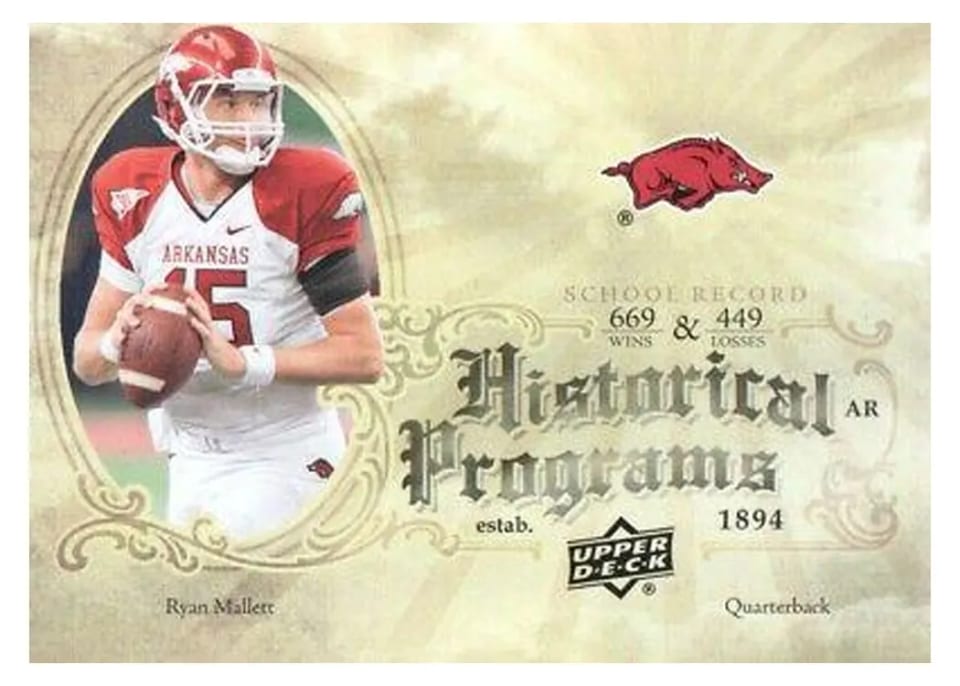 2011 Upper Deck Historical Programs Ryan Mallett #HP-24 card