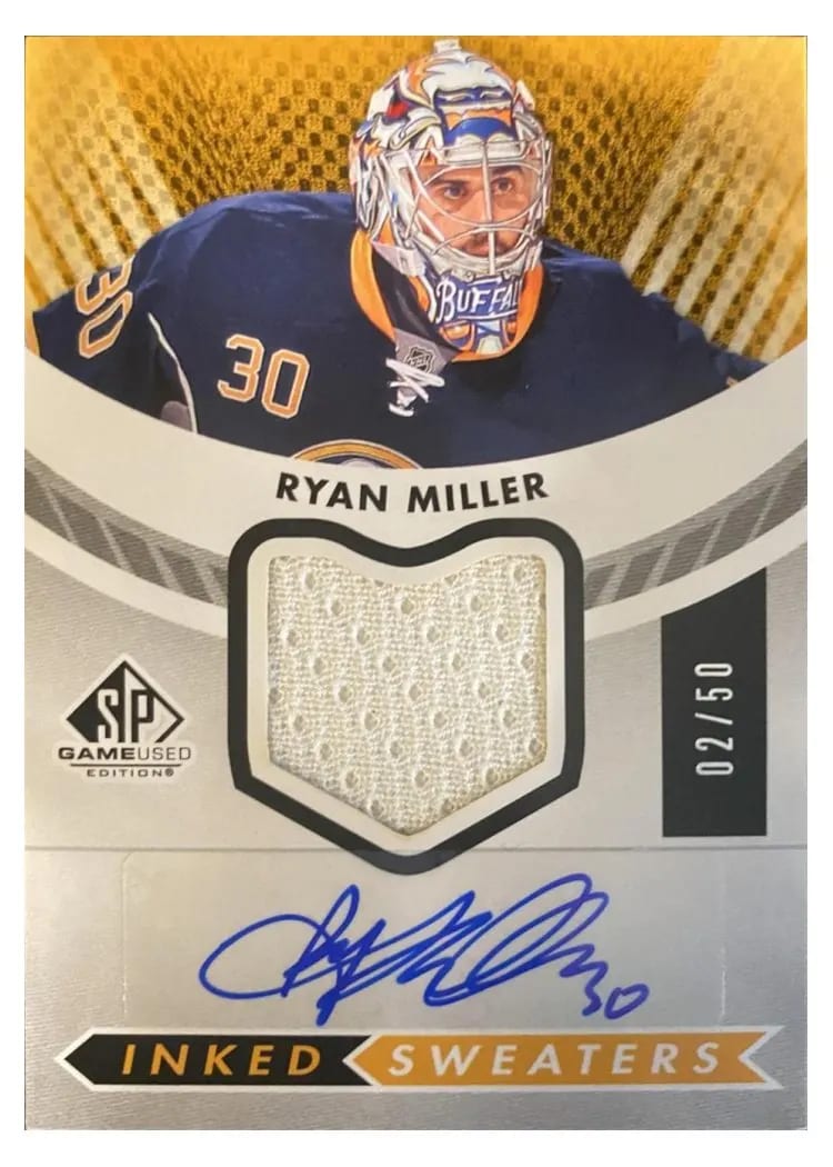 2010 SP Game Used Inked Sweaters Ryan Miller #IS-RM card