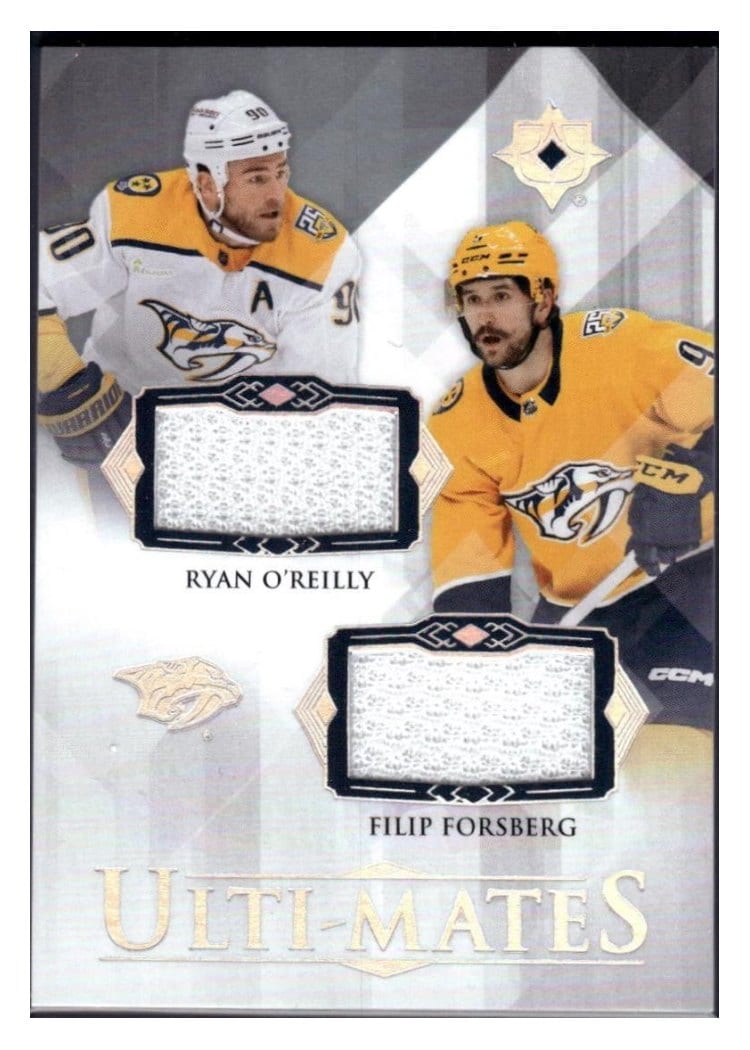 2023-24 Upper Deck Ultimate Collection Ulti-Mates Dual Jersey Ryan O'Reilly/Filip Forsberg #UTM-OF card