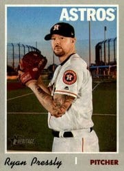2019 Topps Heritage Base Set Ryan Pressly #676 card