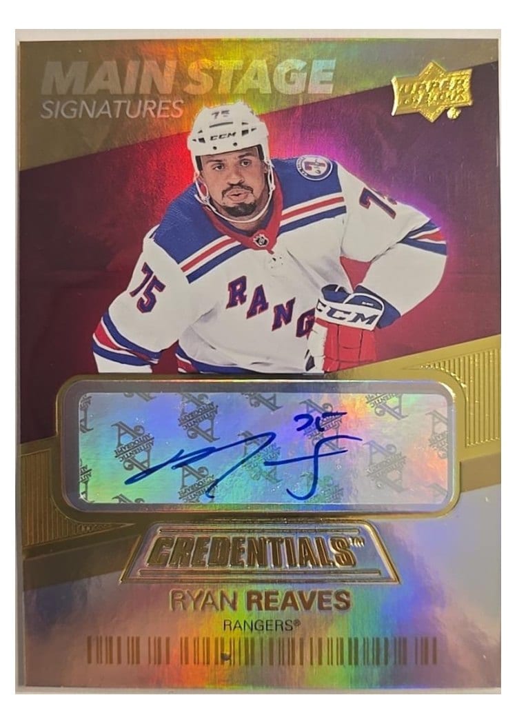 2021-22 Upper Deck Credentials Main Stage Signatures Ryan Reaves #BTS-RR card