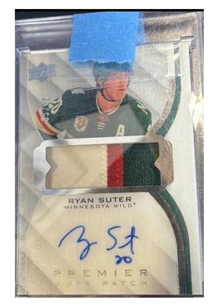 2020-21 Upper Deck Premier Acetate Autograph Patch Ryan Suter #AV-RS card