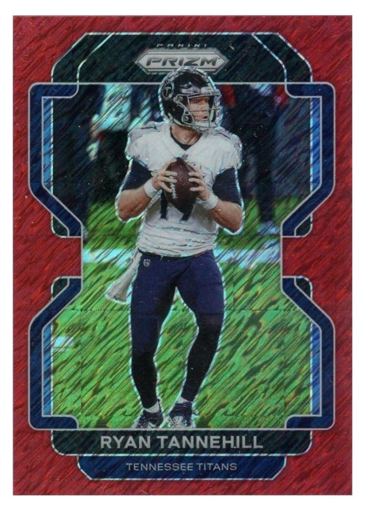 2021 Panini Prizm Base Set Ryan Tannehill Red Shimmer #3 card