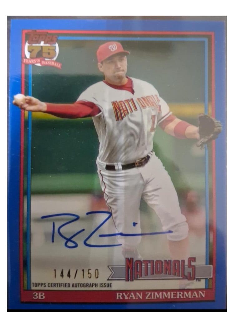 2026 Topps 1991 Topps Autographs Ryan Zimmerman #91A-RZ card